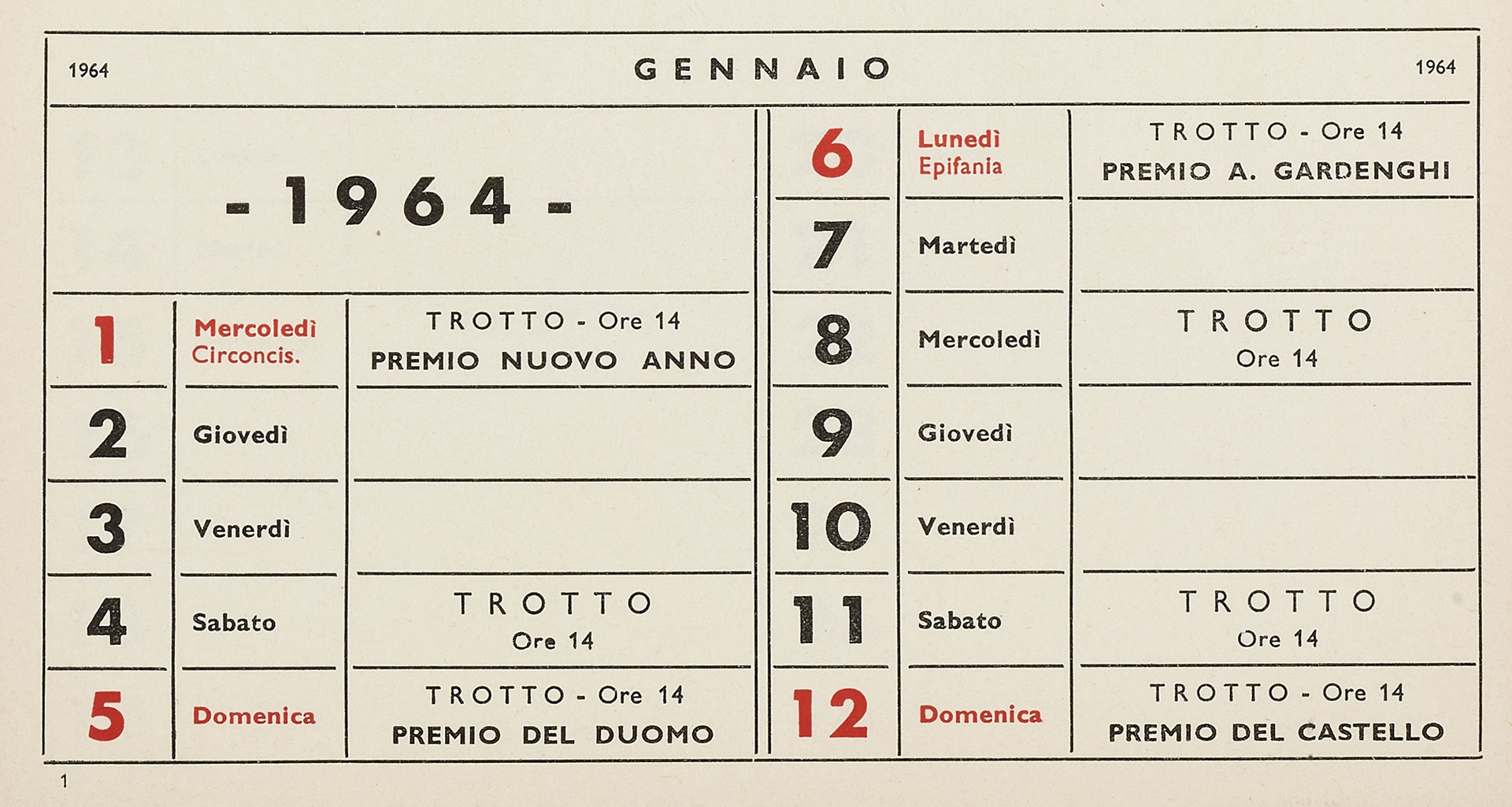 Calendari storici e nuove grafiche: dagli anni quaranta del Novecento al XXI secolo